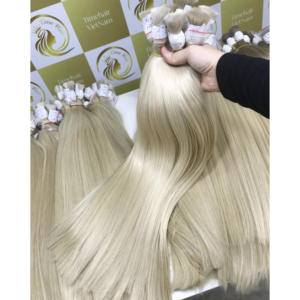 Tono frío Rubio Hot Trending Doble calidad Cutícula alineada Cabello a granel Cabello humano virgen Materia prima Cabello de lujo sin procesar - Product Image 4