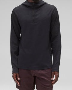 Sudadera con capucha de manga larga con media cremallera para hombre de Indemand al por mayor, ropa informal de peso medio totalmente personalizada, Sudadera con capucha de tela de poliéster transpirable - Product Image 6