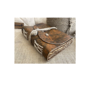 Bonita funda de libro de cuero, funda para cuaderno, organizador de diario, artículos decorativos, carpeta económica, aspecto de lujo - Product Image 4