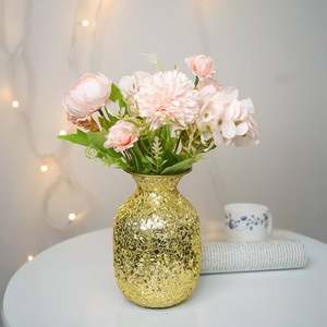 Florero de Metal dorado rústico moderno hecho a mano para decoración del hogar de eventos de boda, entrega rápida para sala de estar de Hotel, centro de mesa - Product Image 2