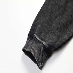 Vente en gros de pulls brodés délavés à l'acide unisexe avec logo personnalisé avec poche surdimensionnée couleurs personnalisées hiver adulte - Product Image 6