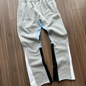 Pantalon de survêtement en molleton avec logo personnalisé 100% coton lavé à l'acide en éponge française baggy pantalon de survêtement évasé empilé pour hommes - Product Image 3