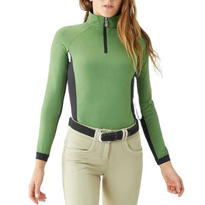 Camisas de equitación ecuestre de alta calidad para mujer, mangas largas, logotipo personalizado, capas base de poliéster, Material de malla - Product Image 5