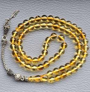 Vente en gros de chapelets Tesbih multicolores faits à la main, perles de prière de 10 mm, 45 perles en résine bleue, pampilles en alliage, cadeau islamique, Misbaha musulmane - Product Image 4