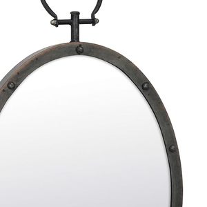 เป้าหมายโลกรูปไข่ชนบทสีบรอนซ์เหล็กกระจกโลหะพร้อมแหวนแขวนสําหรับผนังอุตสาหกรรมตกแต่งบ้าน - Product Image 5