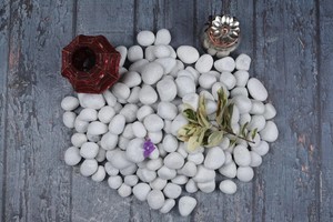 Cristal blanc 1-2 pouces galets de pierre naturelle pierres de marbre de style cheminée pour les histoires de pierre de jardin extérieur-petit - Product Image 6