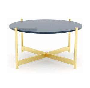Look élégant Table basse avec dessus en verre noir avec pieds en fer doré Table de salon fantaisie à prix raisonnable Meubles - Product Image 6