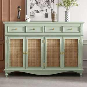 Aparador de comedor hecho a mano con cajones, mueble moderno de madera maciza para sala de estar, armario de almacenamiento para cocina - Product Image 1