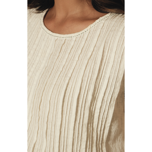 ASPARA <b>TOP</b>-Handwoven <b>Linen</b> Ivory Swimsuit Cover-Up - Product Image 1