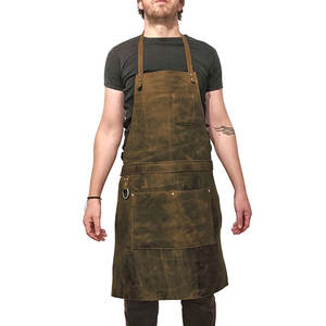 Tabliers de boucher professionnels en cuir et coton pleine fleur pour hommes, pour atelier, 2023 - Product Image 1