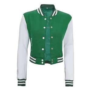 Veste universitaire en coton pour femme, style bomber, doublure en satin doux, décontractée, respirante, teinte, OEM - Product Image 4