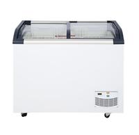 Vitrine congélateur portable Kenkuhl avec porte coulissante en verre incurvé pour la présentation de glaces