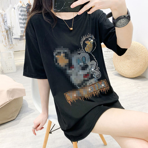 Gran Oferta personalizada servicio OEM último estilo camiseta de mujer ropa informal Color sólido ligero camiseta de mujer - Product Image 2