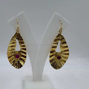 Lujosos pendientes colgantes de Plata de Ley 925, joyería clásica de estilo alto chapada en oro para bodas, fiestas, regalos, mejor precio - Product Image 1