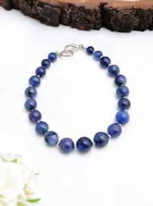 Cuentas Ovaladas Lisas de Iolita de 6 Pulgadas Naturales para la Elaboración de Joyería Fina, Pulsera de Piedras Preciosas - Product Image 2