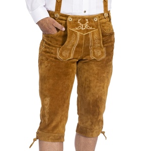 Nuevos pantalones cortos de cuero Trachten Oktoberfest para hombre, pantalones cortos bávaros de alta calidad en piel de vaca genuina, estilo kneibund. - Product Image 1