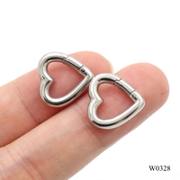 Fermoir en métal en forme de cœur pour bijoux, mousqueton à ressort en acier inoxydable de 14 mm, clip à charme à ouverture rapide