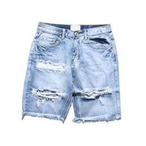 "Distress men's <b>shorts</b> <b>shorts</b> for men Acid Washed Blue Denim Knee Length <b>Slim</b> Fit Casual 2025 OEM ODM " - Product Image 1