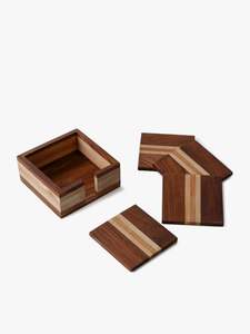Custom Acacia square <b>Black</b> Round Wood Pallet <b>Coasters</b> Printed Manufacturer Wooden <b>coaster</b> Set at Star Crafts India - Product Image 6
