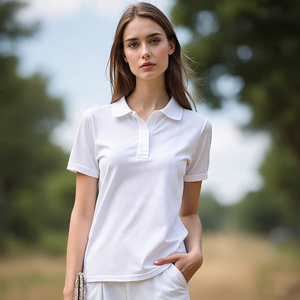 Street Style Short Sleeve Polo Shirts Women White Short Sleeve Golf Polo Shirt Ladies Summer <b>Jogging</b> Wear Polo Shirts Women's - Product Image 5