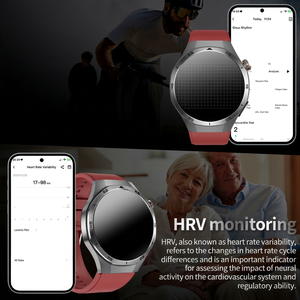 Montre connectée Sower, écran AMOLED 1,56 pouce, suivi du rythme cardiaque ECG, étanche IP68, montre de fitness unisexe avec NFC et assistant vocal - Product Image 4