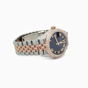 Montre automatique de luxe entièrement sertie de moissanite, montre-bracelet mécanique en acier inoxydable personnalisée - Product Image 2