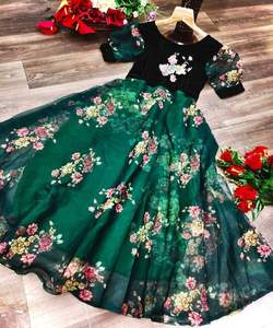 Dernières tenues de soirée Designer Festival Wear Lin Filet de soie Salwar Kameez Dupatta Travail brodé Diamant Travail Patiyala Vêtements indiens - Product Image 5