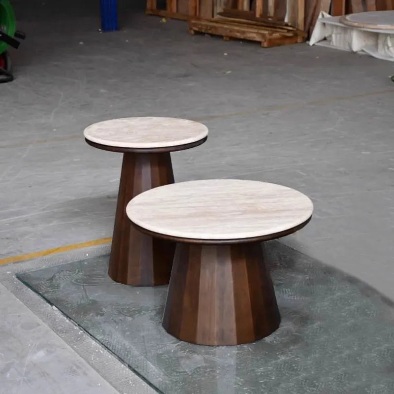 Wholesale casual coffee shop small dining table Solid wooden tea coffee tables for home living room furniture Cafe Table Chair