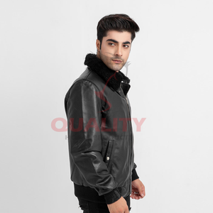 Veste en cuir de course classique pour hommes, surface lisse et lisse avec poches fonctionnelles, idéale pour les tenues décontractées quotidiennes et les sorties nocturnes. - Product Image 6