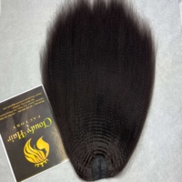 CDYHAIRVN Perruque U-Part en cheveux humains bruts vietnamiens Yaki Kinky Straight, avec sangles ajustables, provenant d'un seul donneur, pour femmes, texture personnalisable 3-5