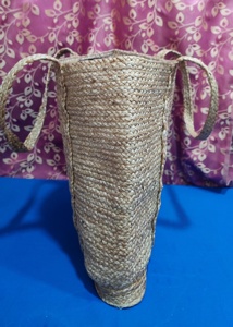 กระเป๋าโท้ทปอกระเจาขนาด17 "x 17" ที่เป็นมิตรกับสิ่งแวดล้อมผ้าทอมือขนาดใหญ่พร้อมสายรัดปิดซิปและตกแต่งตัวอักษร - Product Image 3