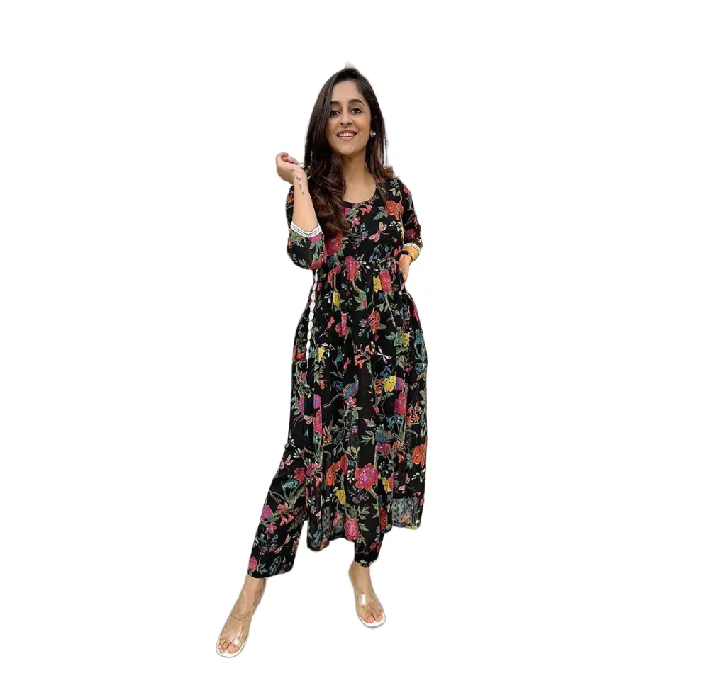 Desainer baru Punjabi wanita memakai celana Kurti India Set Salwar Kameez Set harga grosir gaun kasual desain terbaru