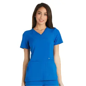 Super Soft Stretch Fabric Medical Uniforms Scrubs Uniforms V-Neck Knit Panel For All-Day Comfort Nurse Scrub Medical Scrubs