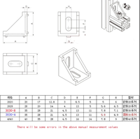Angle de raccord d'angle en aluminium connecteur support de fixation 2020 3030 4040 4545 série profilé en aluminium industriel