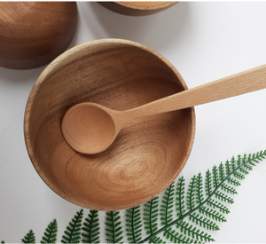 Bol rond en bois d'acacia pour aliments et salades, matériau écologique, vente en gros - Product Image 6