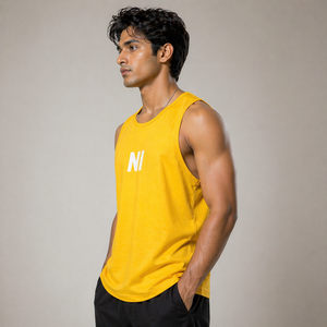Débardeur surdimensionné pour homme en coton, sans manches, streetwear, pour la gym, respirant, décontracté, été, haute qualité, logo personnalisé Ava - Product Image 3
