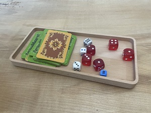 Plateau de service rectangulaire en bois de hêtre naturel, plat de rangement, porte-bougie décoratif, plateau moderne pour table basse, fait à la main - Product Image 4