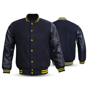 9 onces, 65/35 anneau filé coton peigné/poly polaire chenille brodé varsity jacket - Product Image 5