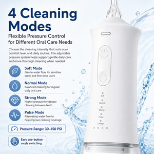 Hydropulseur Portable 350 ml avec Réservoir Amovible IPX7 Rechargeable USB 4 Modes Buse 360° Jet <span class=keywords><strong>Dentaire</strong></span> pour la Maison et les Voyages - Product Image 2