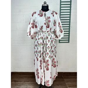 Boho Chic Pure Cotton Maxi <b>Dress</b> Elegant Bohemian <b>Elastic</b> Waist Soft Breathable Sustainable Clothing Perfect Gift for Her XS for - Product Image 4