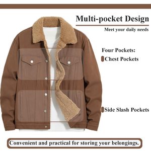 Breathable Denim Jacket For Men's Cotton <b>Fleece</b> Outdoor Wear Streetwear Comfortable Fit Denim Jacket For Men's - Product Image 3