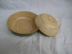 Bamboo Salad <b>Bowl</b> With Natural Organic Bamboo Serving Dish Dinnerware - Product Image 2