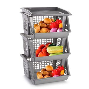 ชั้นวางของพลาสติก3ชั้นขนาด36x29x63ซม. สำหรับเก็บอาหารและภาชนะบรรจุอาหาร - Product Image 3