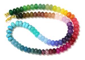 Top qualité coloré Quartz Rondelle perlée tour de cou collier de pierres précieuses 7-8mm perles de Quartz en vrac collier Fine mode bijoux en vrac - Product Image 6