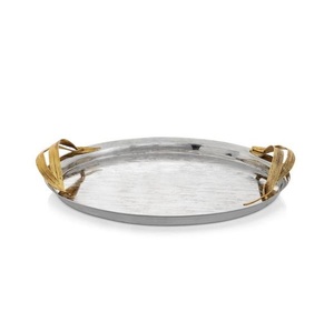 ถาดโลหะสำหรับใส่ของตกแต่งงานแต่งงานถาดเสิร์ฟพร้อมที่จับสำหรับทำเค้กแบบม้วนโลหะ - Product Image 3