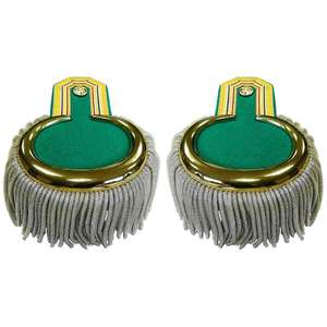 Épaulettes colombiennes avec franges en cordon argenté, fil de bullion brodé, tissu de haute qualité, toile personnalisée à coudre - Product Image 6