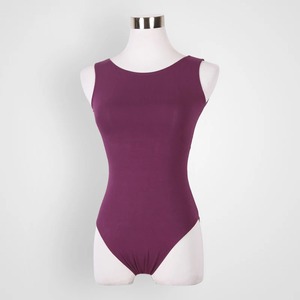 Logotipo personalizado mujeres Color puro tanque Ballet danza leotardos cuello redondo gimnasia monos mujer bailarina traje de escenario - Product Image 2