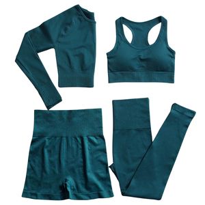Conjunto Deportivo de Yoga de 2 Piezas para Mujer, Elástico, Compresión, Top sin Mangas y Pantalones Cortos con Efecto Levanta Glúteos, Sujetador Deportivo - Product Image 1
