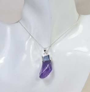 Diseñador hecho a mano 925 colgante de plata esterlina estilo Vintage amatista áspera joyería de piedras preciosas para mujeres - Product Image 3