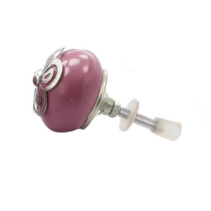 Vente chaude Laiton Argent Filigrane Fleur Rose Boutons En Céramique Tiroir Industriel Armoire Commode Chambre Salle À Manger Armoires - Product Image 2